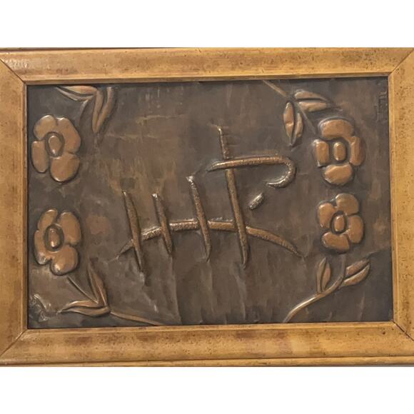 Copper Relief Art, "Hip" Home Decor - Wooden Frame - - Picture 2 of 8